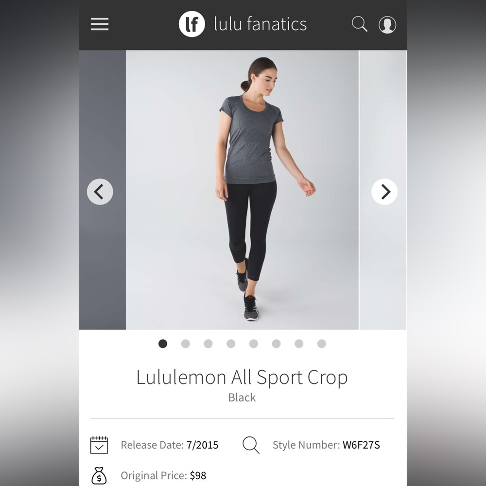 Lululemon- All Sport Crop- Sz 12- Floral/Leaf Camo- Black/Blue
